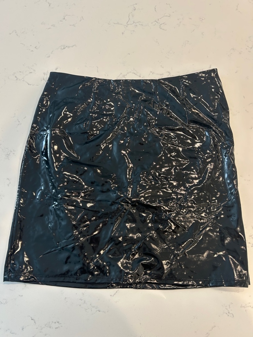 Fashion Nova Shiny Black Patent Mini Skirt